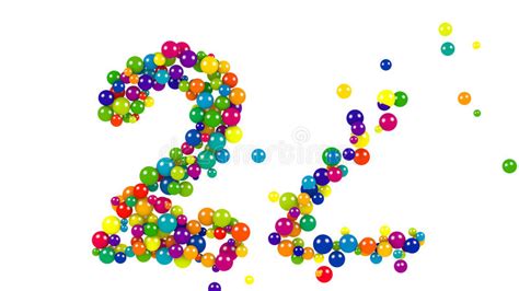 Multi Colored Balls In The Shape Of Number Four Stock Footage Video