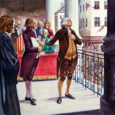 George Washington Being Sworn In As President Of The United States