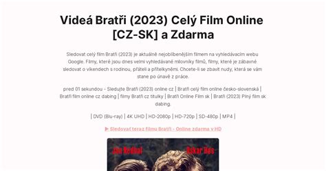 Videá Bratři 2023 Celý Film Online CZ SK a Zdarma