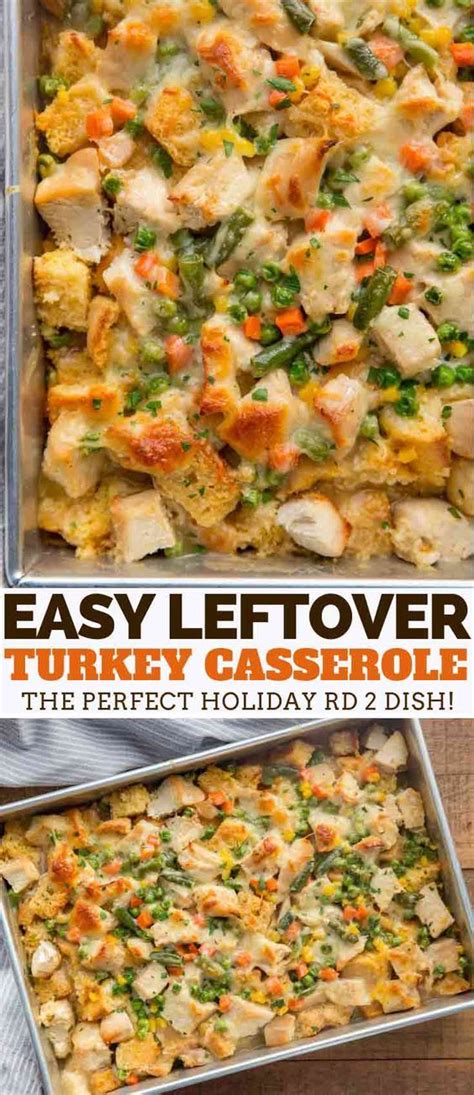Leftover Turkey Casserole Made With Leftover Turkey Cheesy Gravy And