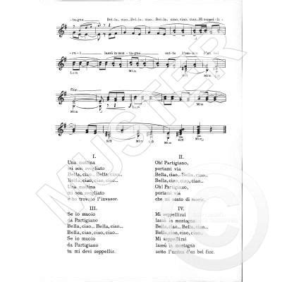 Bella ciao melodie für fortgeschrittene. Bella ciao - Notenbuch.de