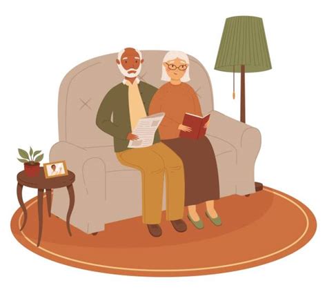 390 Happy Elderly Black Couple Cartoons Stock Illustrations Royalty