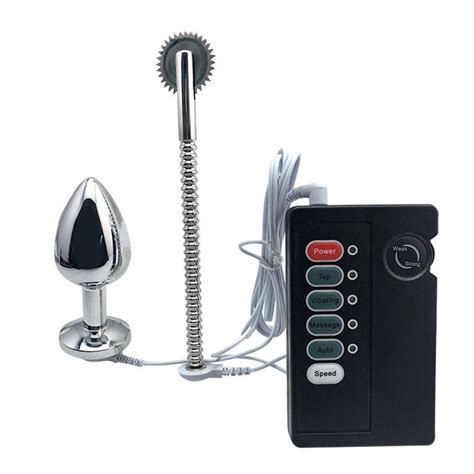 Electro Shock Metal Wartenberg Pinwheel BDSM Torture Anal Butt Plug E Stim Kit EBay