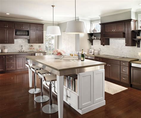 Dark Cherry Cabinets With Kitchen Island Homecrest