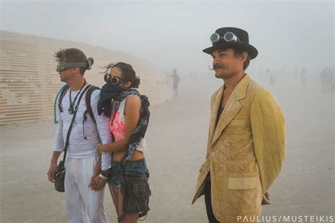 Same Sex Wedding Ceremony Duing The Dust Storm At Burning Man