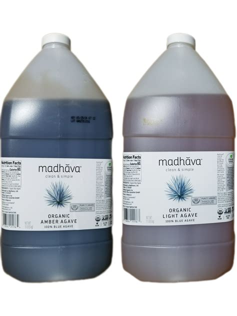 Madhava Organic Agave Nectar Variety Pack 1 Gallon Pack Of 2 Whole