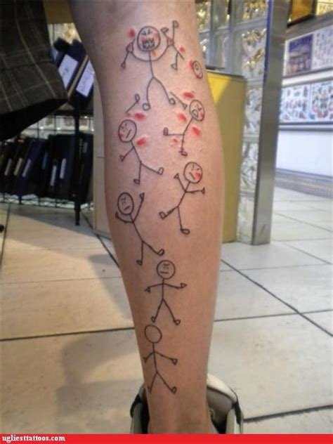 Ugliest Tattoos Stick Figures Bad Tattoos Of Horrible Fail