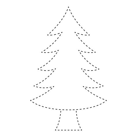 Premium Vector Christmas Tree Tracing Worksheet For Kids