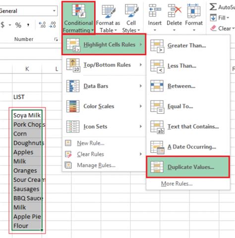 Excel highlights the duplicate names. Excel 2013: Find Duplicate Data Using Conditional Formatting