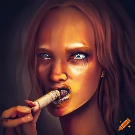 satirical image of a humanized tampon smoking a cigar