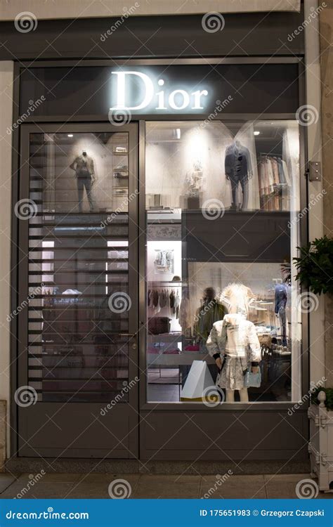 Dior Fashion Store Window Shop With Modern Clothes Bags Shoes On