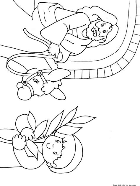 A printable coloring page for the easter message of the empty tomb in a coloring page for the kids. Printable happy Easter Jesus arrives on Palm Sunday ...