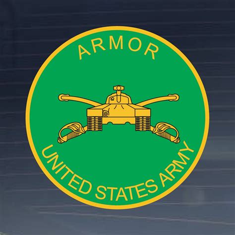 Us Army Division Armor Branch Plaque Full Color Vinyl Decal Etsy