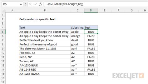 Cell Contains Specific Text Excel Formula Exceljet