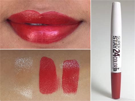 Maybelline Superstay 24 Color 2 Step Lipstick Keep It Red 035 Review