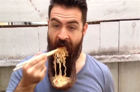 Isaiah Webb Shows You Can Eat Ramen Noodles Out Of A Giant Beard