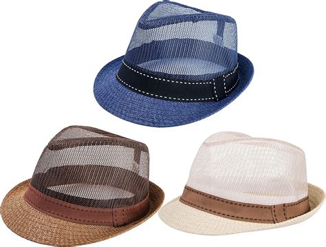 3 Packs Breathable Mesh Top Sun Hat Unisex Ventilated Mesh Sun