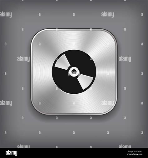 Cd Or Dvd Disc Icon Metal App Button With Shadow Stock Photo Alamy