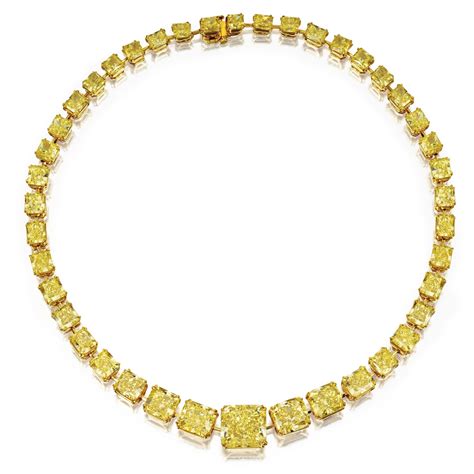 Magnificent Fancy Vivid Yellow Diamond Necklace Lot Yellow Diamond Necklace Yellow Diamond