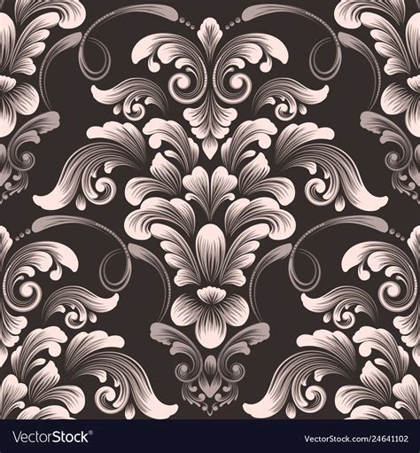 Damask Seamless Pattern Element Classical Vector Image