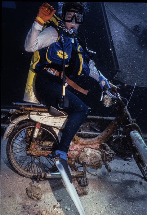 Scuba Diver On Bicycle Photograph By Robert Wrenn