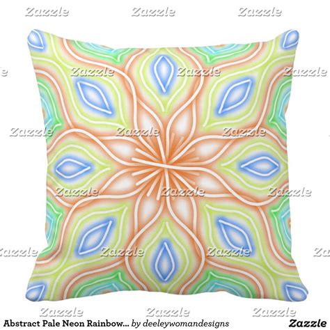 Rainbow cloud cushion pillow childrens nursery shooting star. Abstract Pale Neon Rainbow Flower Throw Pillow | Flower ...