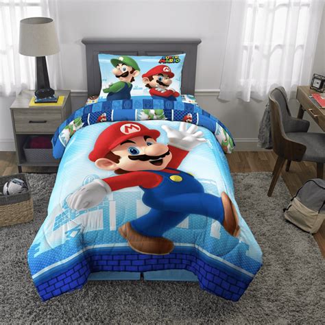 Super Mario Kids Reversible Twin Comforter With Sheets And Sham 5