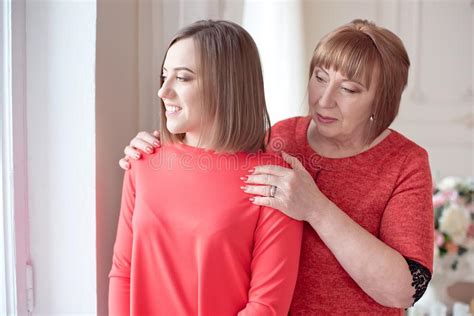 Mature Mother And Daughter Hugging Stock Image Image Of Embrace Armchair 111879663