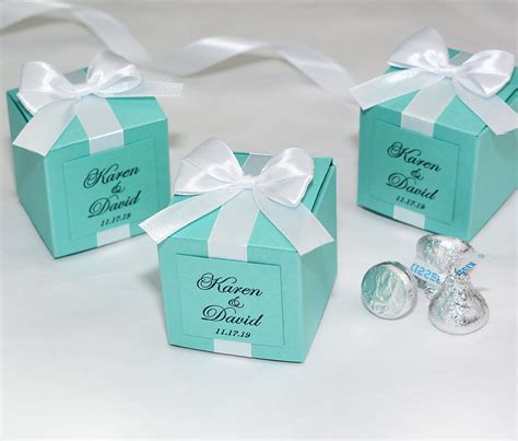 Mint Wedding Bonbonniere With Satin Ribbon Bow And Tag Elegant