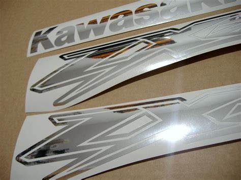 Kawasaki Zx12r Ninja Chrome Mirror Silver Decals Set Full Kit