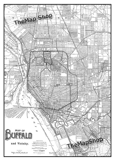 1944 Buffalo New York Street Map Vintage 11x14 Print Poster