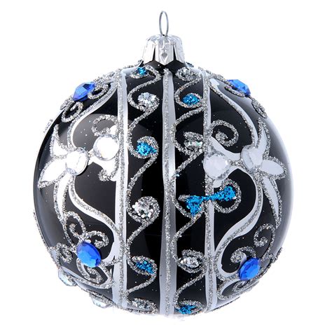 Encontrarás todo lo necesario ¡para un árbol espectacular! Bola de Navidad vidrio soplado decoración negra y plateada ...