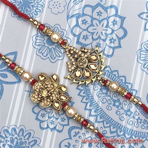 Traditional Golden Look Rakhi Set Buy Online Rakhi Set Of 2