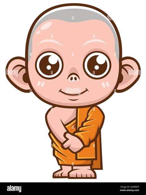 Vector Illustration Of Buddhist Monk Cartoon Stock Vector Image And Art