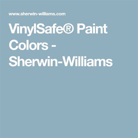 Vinylsafe Paint Colors Sherwin Williams Sherwin Williams Paint