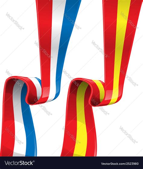 France And Spain Ribbon Flag Royalty Free Vector Image