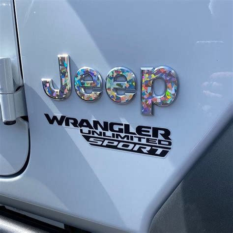 Holographic Crystal Jeep Emblem Sticker Decal Jl Liberty Grand Cherokee