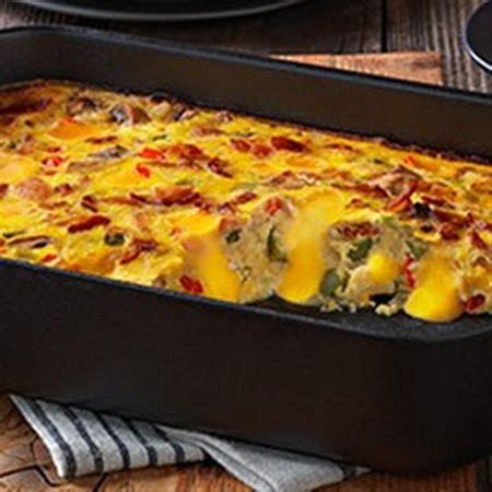 Remove bacon from skillet with slotted spoon; VELVEETA® Cheesy Bacon Brunch Casserole Recipe - (4.4/5 ...