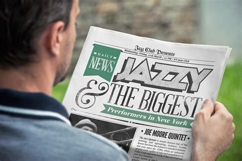 Free Man Reading Newspaper Mockup Designhooks