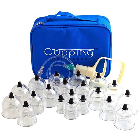 Cupping Warehouse 20 Cup Chinese Polycarbonate Professional Cupping Therapy Set With Pump Gun