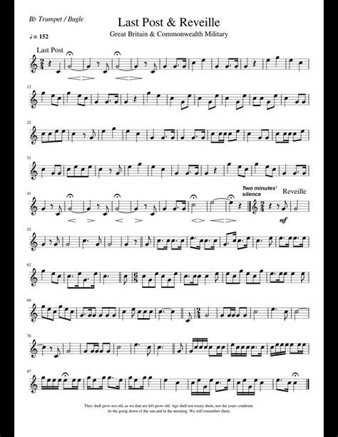 Last Post And Reveille Uk Sheet Music For Trumpet Download Free In Pdf