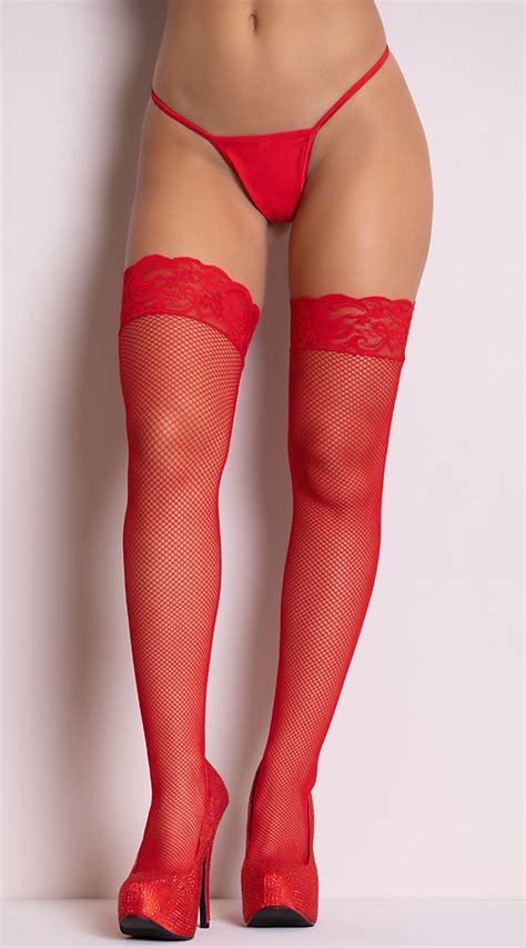 Lace Top Fishnet Thigh High With Backseam Fishnet Thigh Highs Costume