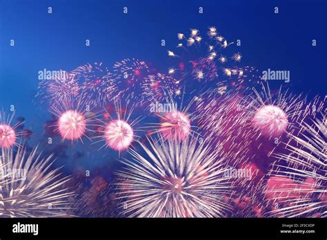 Celebratory Colorful Fireworks Exploding In The Skies Celebratory