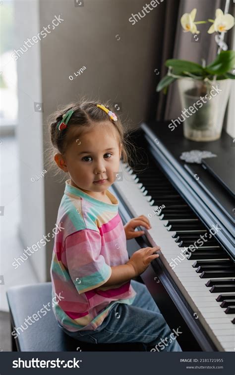 Cute Little Girl Playing Piano Music Stock Photo 2181721955 Shutterstock