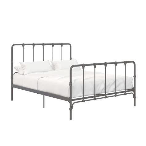 Dhp Alicia Farmhouse Gunmetal Gray Metal Full Bed De14997 The Home Depot