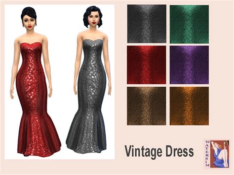 The Sims Resource Ws Vintage Glamour Dress