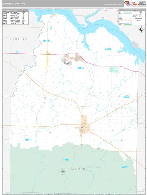 Lawrence County Al Wall Map Premium Style By Marketmaps Mapsales