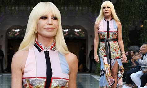 Donatella Versace Shows Off Trademark Flare For Fashion Daily Mail Online