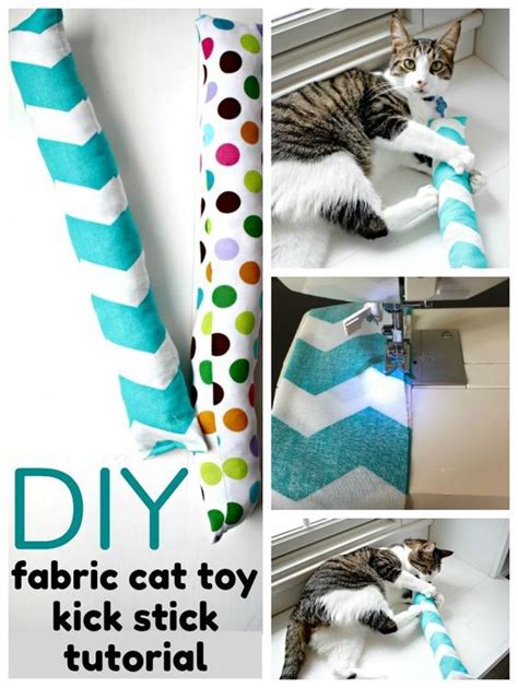 Do Your Cats Love To Play This Diy Cat Toy Fabric Kick Stick Is An Easy Project That Your Cats