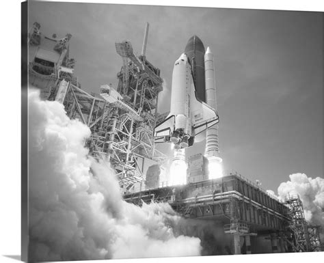 American History Photo Of Space Shuttle Atlantis Blasting Off Wall Art